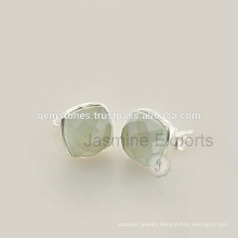 Wholesale Best Quality Natural Gemstone Stud Earrings, 925 Sterling Silver Bezel Earrings Jewelry Supplier